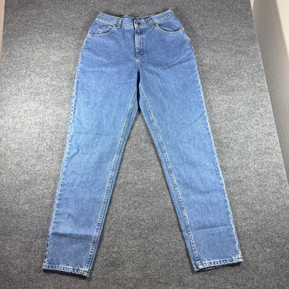 VTG Lee Original Jeans Womens 12 L Relaxed Fit High Rise Straight Leg Blue Denim